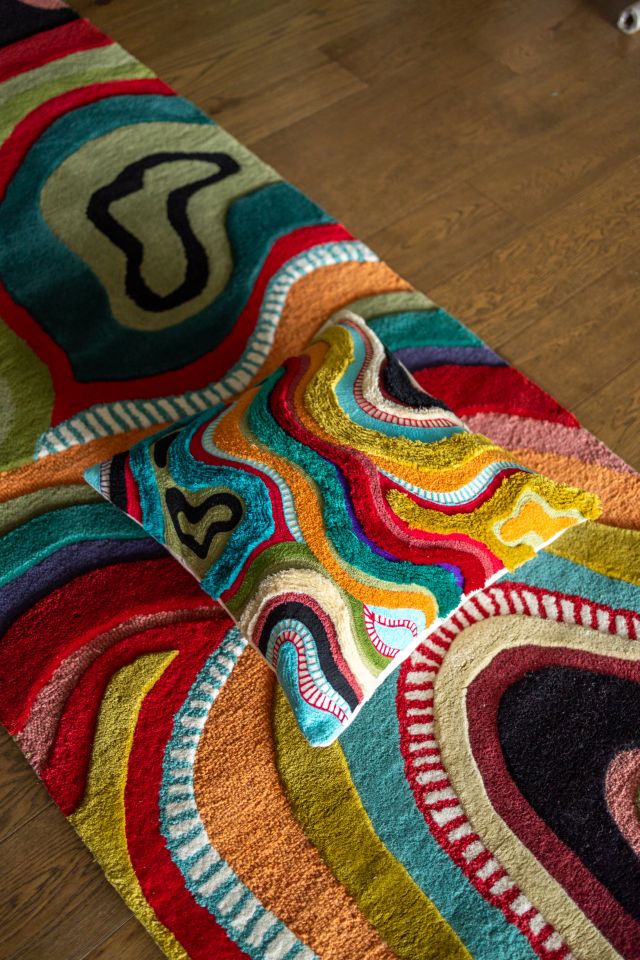 YaYa & Co. Echo Abstract Organic Wool Runner Rug #3