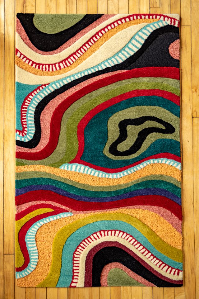 YaYa & Co. Echo Organic Wool Tufted Abstract Rug #1
