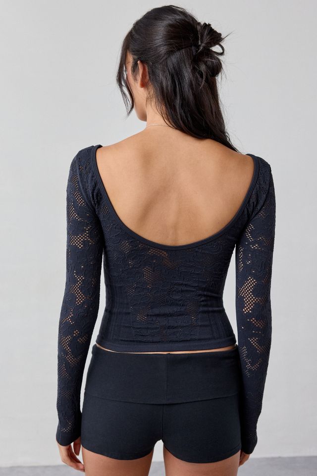 Out From Under Suraya Pointelle + Ribbed Seamless Knit Long Sleeve Top #2