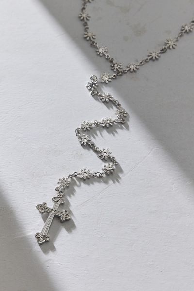 Adelia Cross Pendant Lariat Necklace