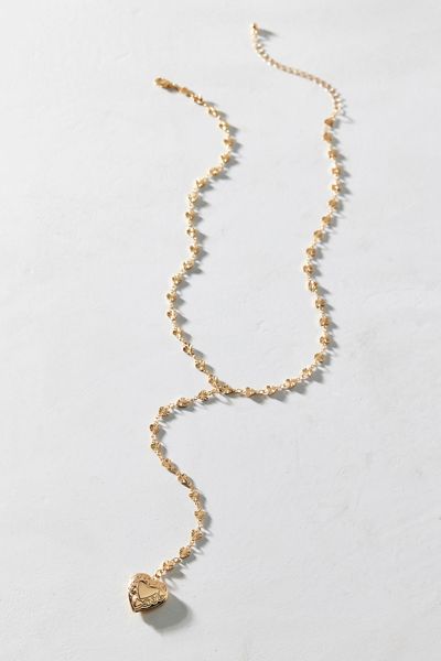 Heart Locket Lariat Necklace