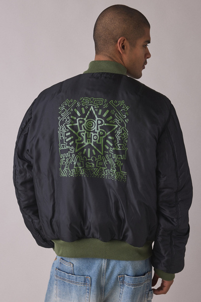 Alpha Industries X Keith Haring MA-1 Allover Patch Flight Jacket