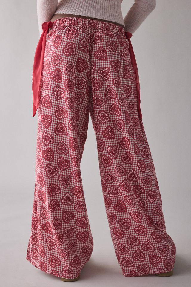Out From Under Eat Your Heart Out Side-Tie Bow PJ Pants #1