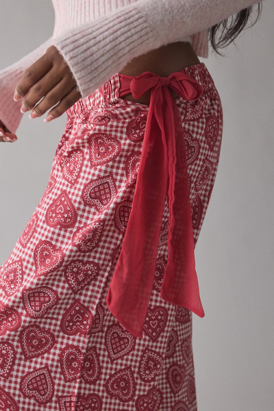 Out From Under Eat Your Heart Side-Tie Bow PJ Pants