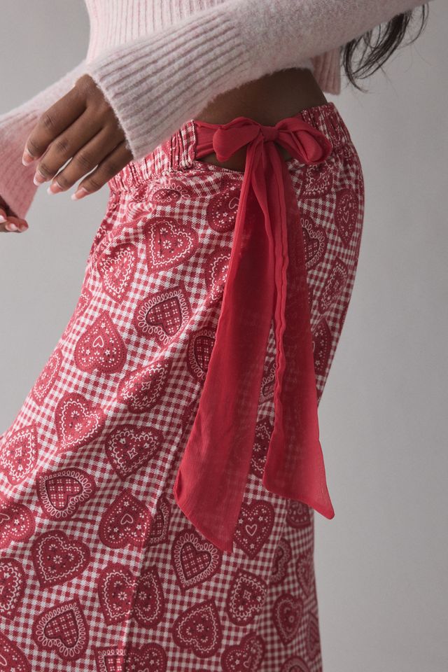 Out From Under Eat Your Heart Out Side-Tie Bow PJ Pants #3
