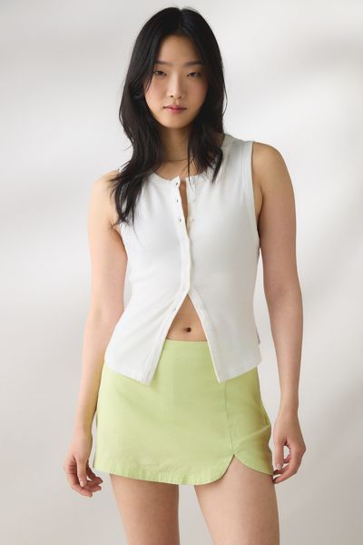 Kimchi Blue Tag-Along Linen Mini Skort