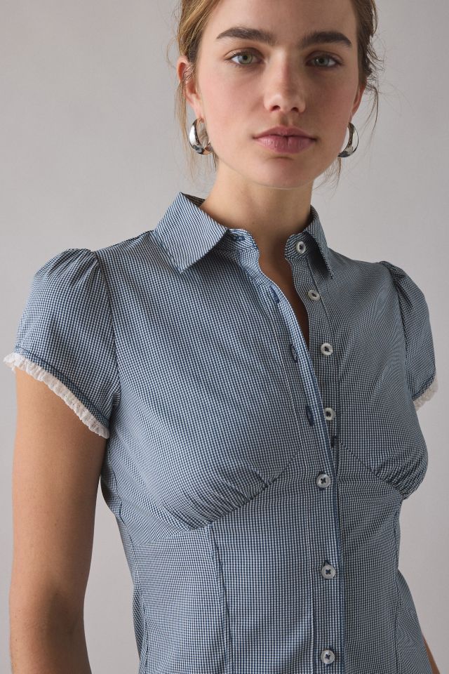 Kimchi Blue On My Mind Tailored Short Sleeve Shirt Mini Dress #1