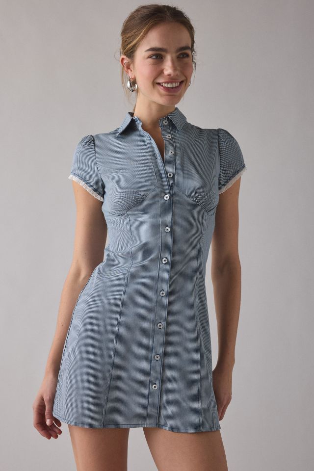 Kimchi Blue On My Mind Tailored Short Sleeve Shirt Mini Dress #3