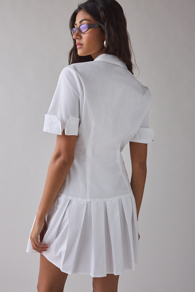 BDG Special Treatment Drop Waist Short Sleeve Shirt Mini Dress
