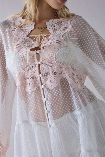 Kimchi Blue Waiting For You Sheer Long Sleeve Mini Dress