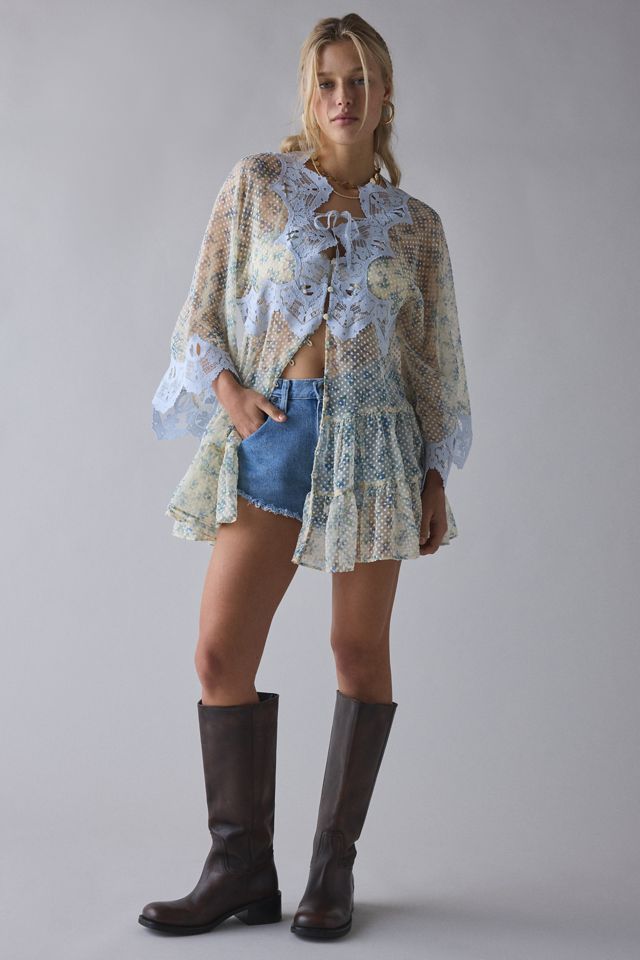 Kimchi Blue Waiting For You Sheer Long Sleeve Mini Dress #2