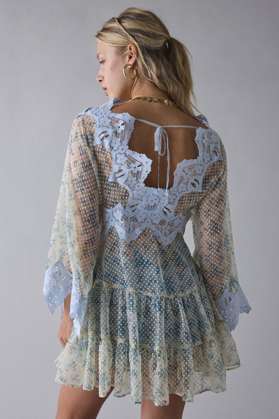 Kimchi Blue Waiting For You Sheer Long Sleeve Mini Dress