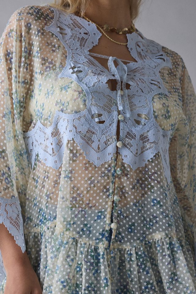 Kimchi Blue Waiting For You Sheer Long Sleeve Mini Dress #4