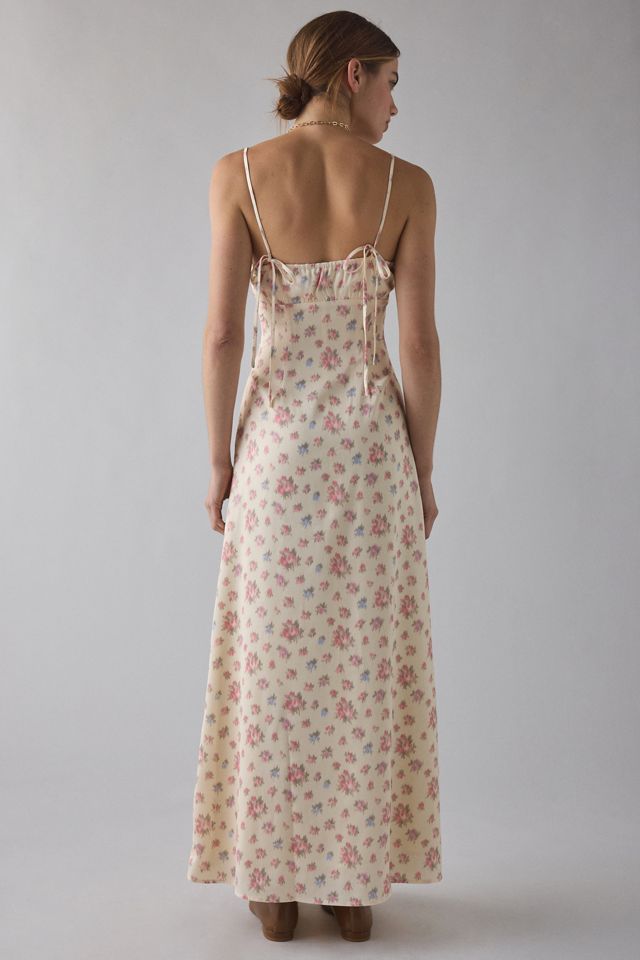 chinese dress ladies Cream Ribbon Strap Tiered Maternity Maxi Dress – PinkBlush main image 1