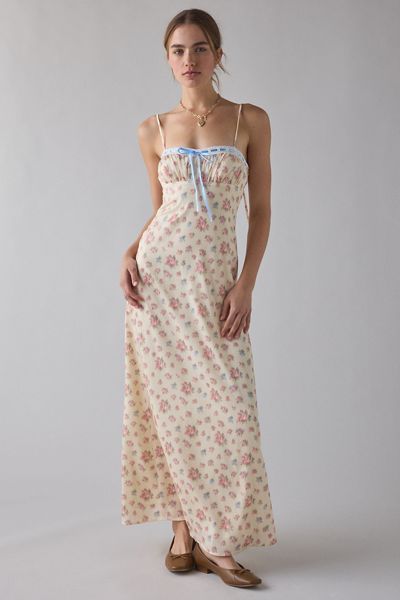 chinese dress ladies Sorelle Modal Lace-Trim Midaxi Dress in Ivory main image 0