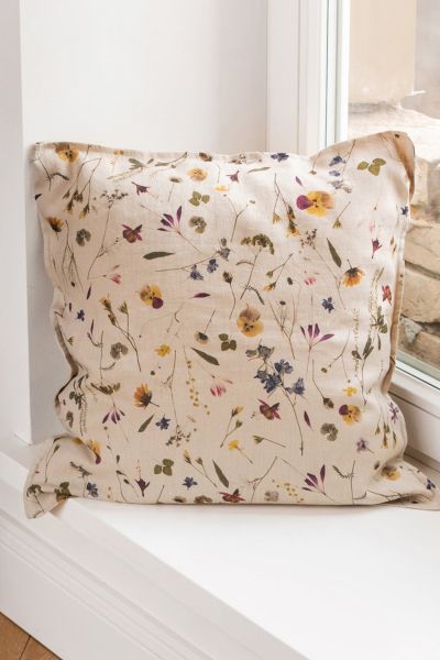 Magiclinen Decorative Buttoned Pillowcase In Botanical Print At Urban Outfitters