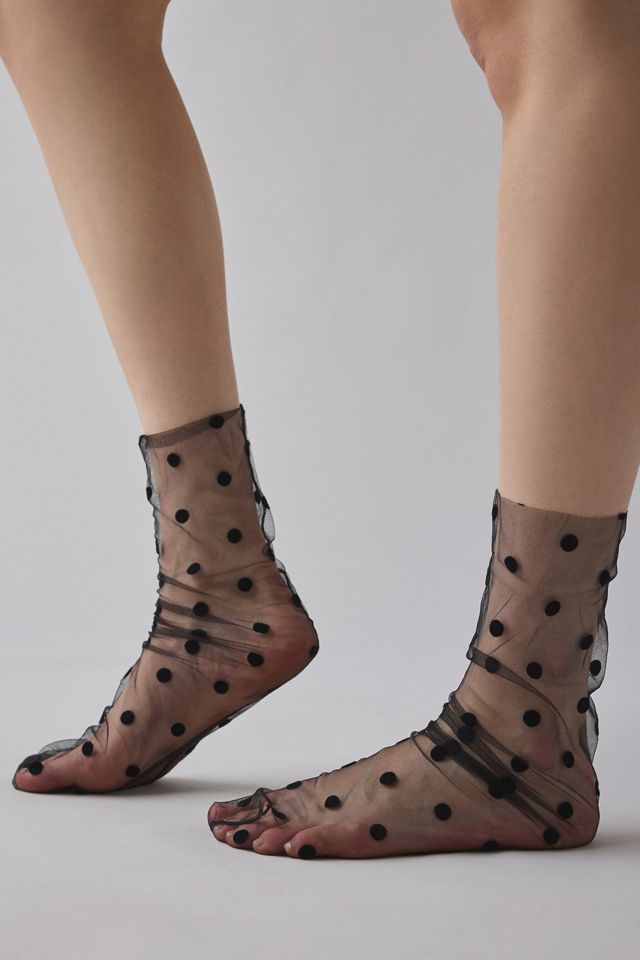 Polka Dot Sheer Tulle Sock #1