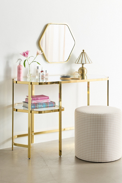 Rory Plated Metal Mirrored Vanity | Urban Outfitters