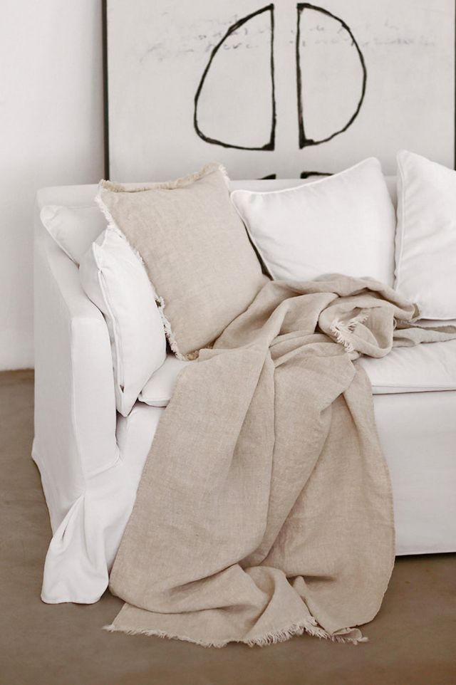 MagicLinen Heavyweight Linen Throw Blanket