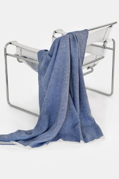 Magiclinen Heavyweight Linen Throw Blanket In Denim At Urban Outfitters