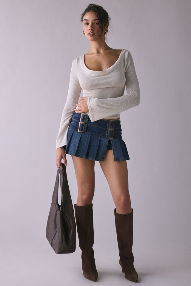 BDG Double Trouble Belted Denim Micro Mini Skort #4