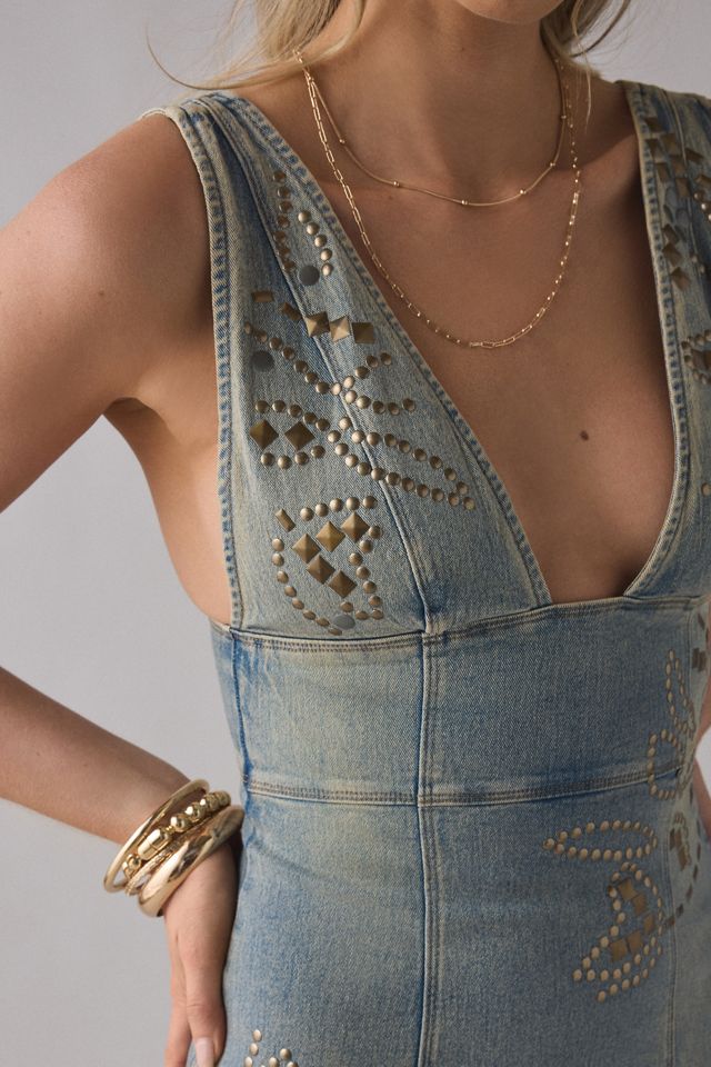 UO Guilty Pleasure Studded Denim Mini Dress #1
