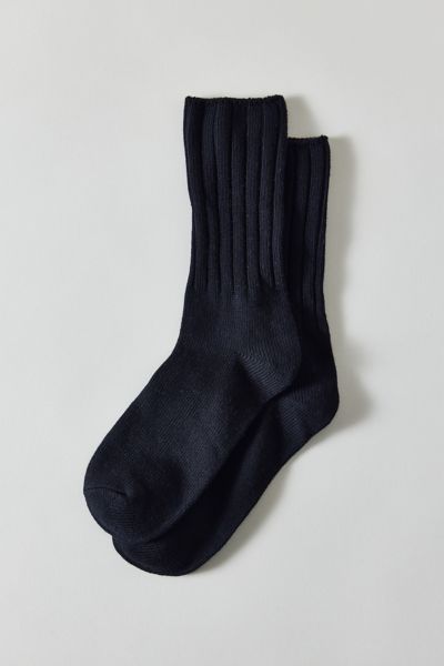 Urban Outfitters Dahlia Everyday Ribbed Crew Sock In Black, Women's At