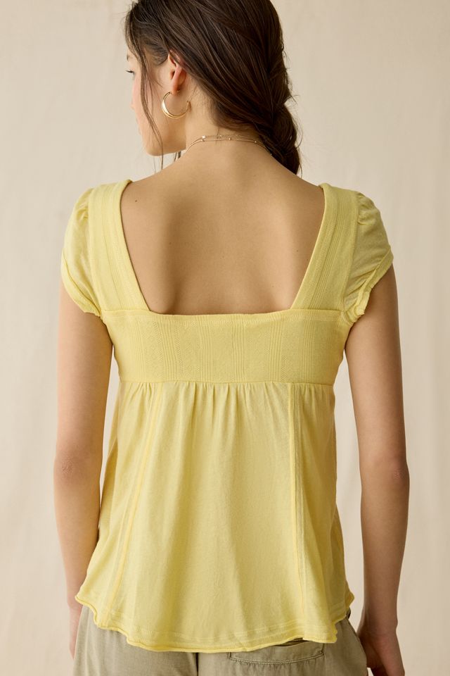 BDG Sawyer Lace Trim Short Sleeve Babydoll Top #1