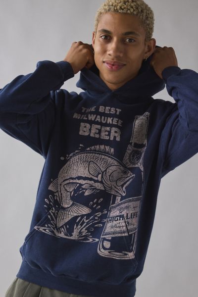 Miller High Life Fishing Graphic Hoodie Sweatshirt