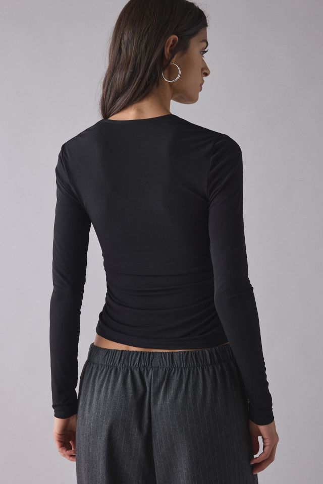 UO Claire Cropped Long Sleeve Shrug Top #3