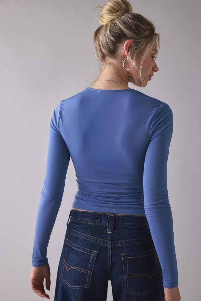 UO Claire Cropped Long Sleeve Shrug Top #1