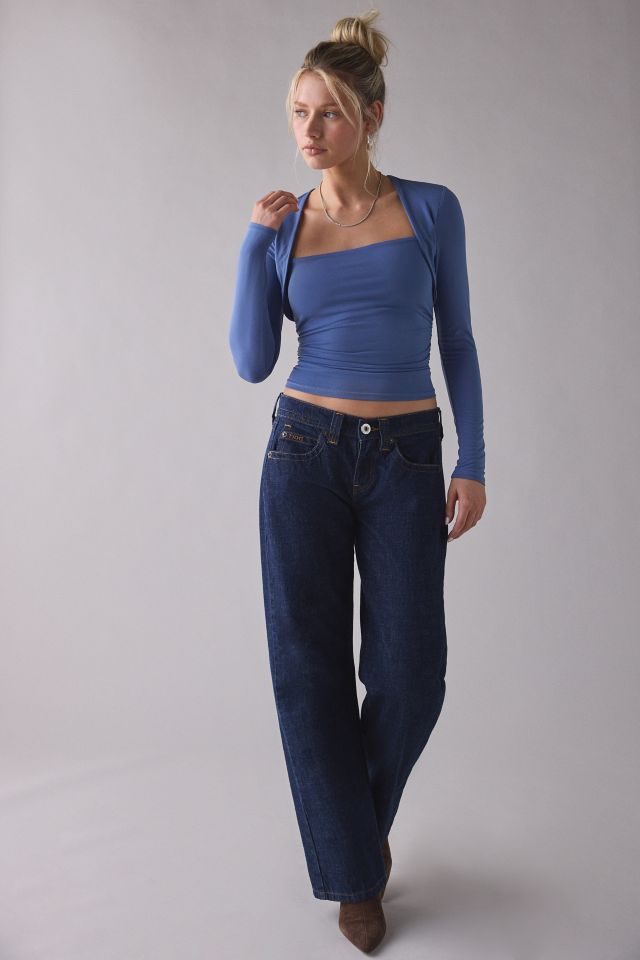 UO Claire Cropped Long Sleeve Shrug Top #2