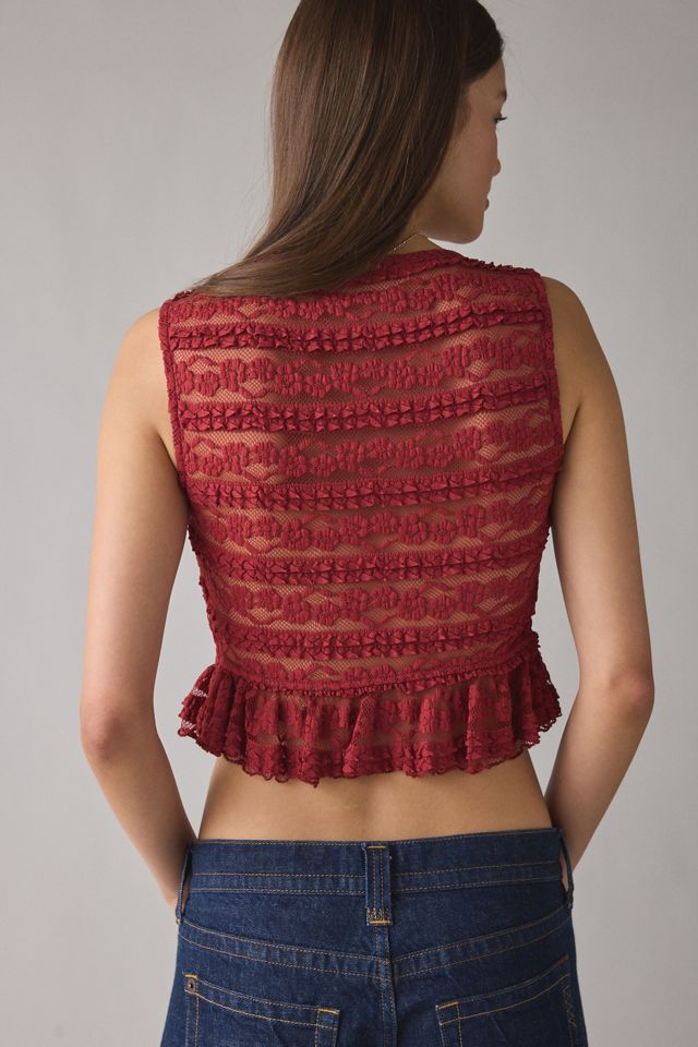 Kimchi Blue Amara Ruffle Lace Button-Front Tank Top #2