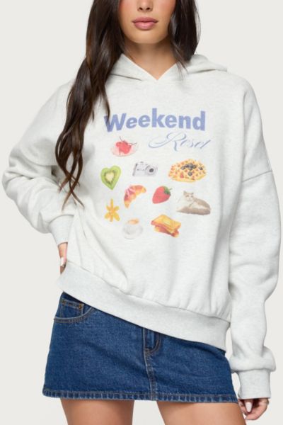 Edikted Weekend Reset Cotton Blend Hoodie In Multi