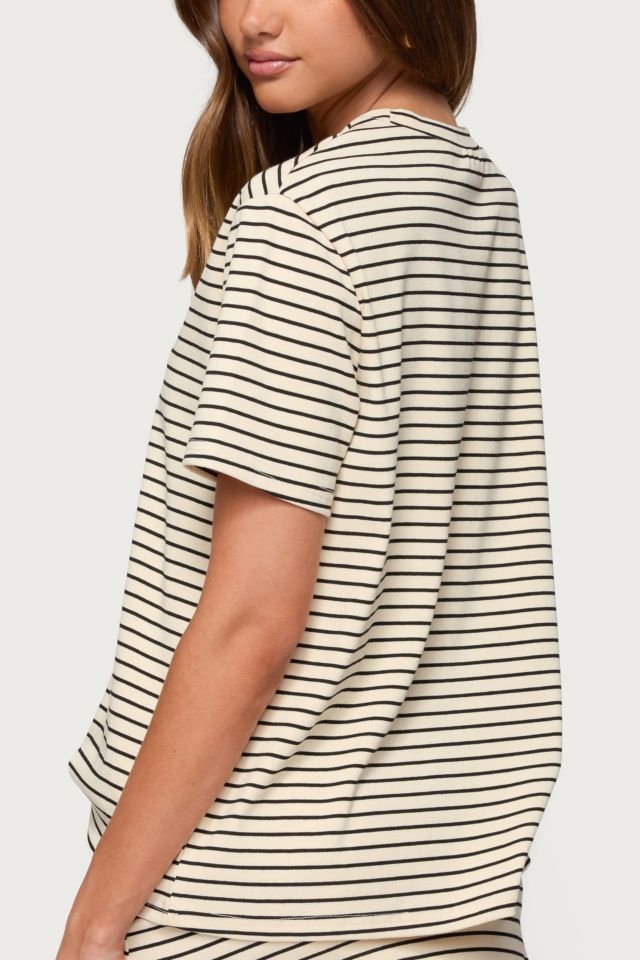 Edikted Brena Striped Oversized T Shirt #4