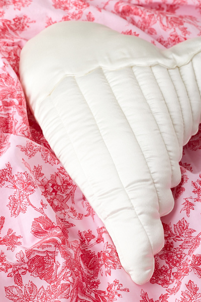 Angel Wing Satin Throw Pillow