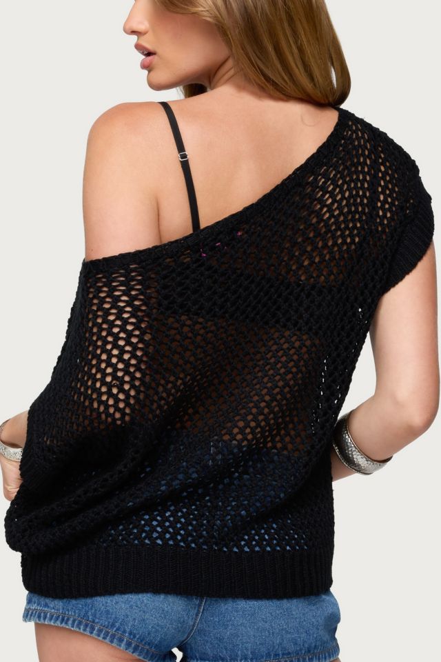 Edikted Trix Off Shoulder Open Knit Top #4