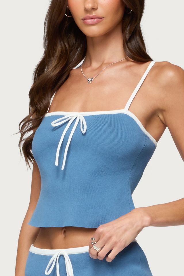 Edikted Pheobe Contrast Knit Tank Top #2