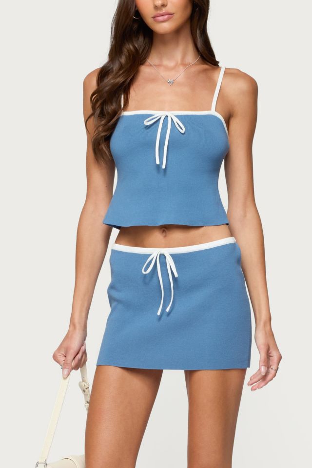 Edikted Pheobe Contrast Knit Tank Top #3