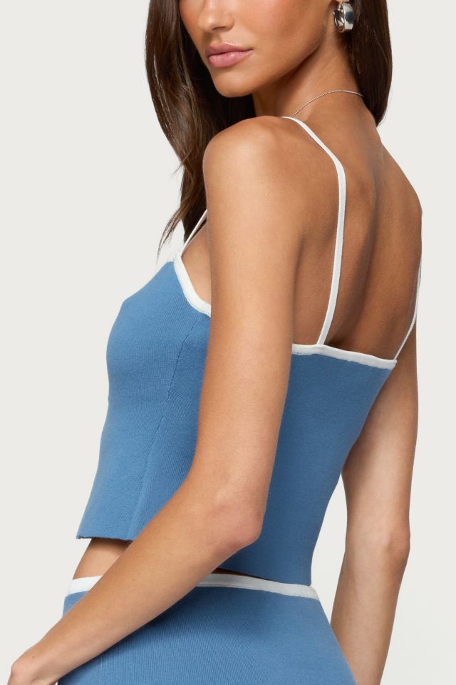 Edikted Pheobe Contrast Knit Tank Top #4