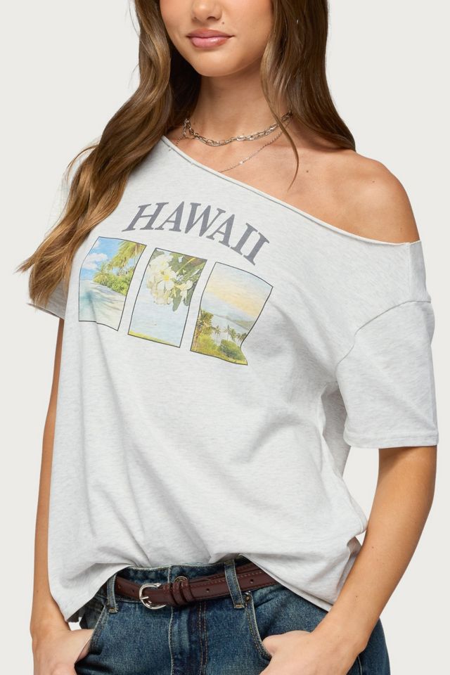 Edikted Hawaiian Babe Off Shoulder T Shirt #2