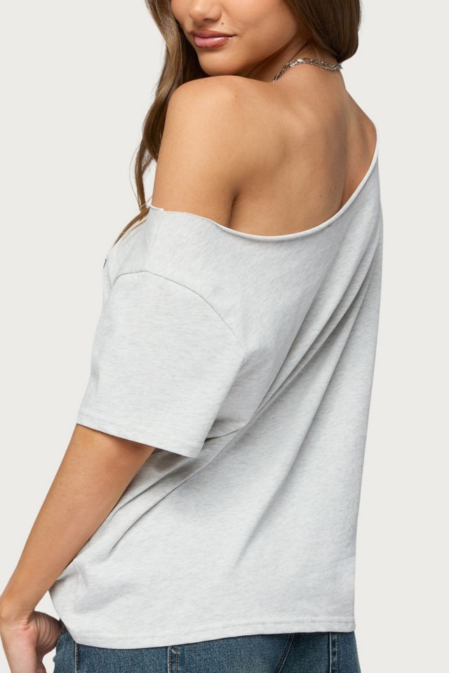 Edikted Hawaiian Babe Off Shoulder T Shirt #4