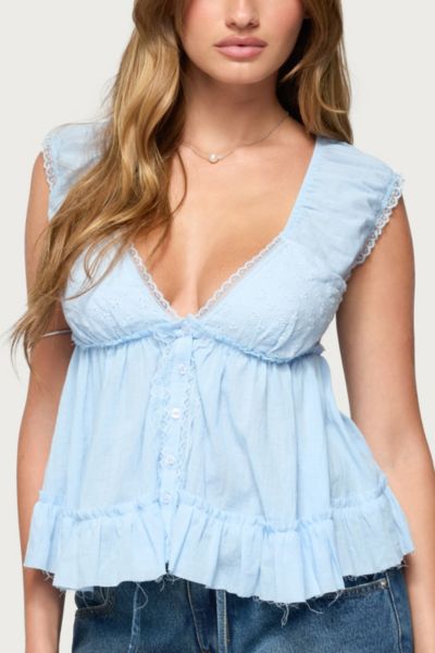 Edikted Gizelle Cotton Babydoll Top