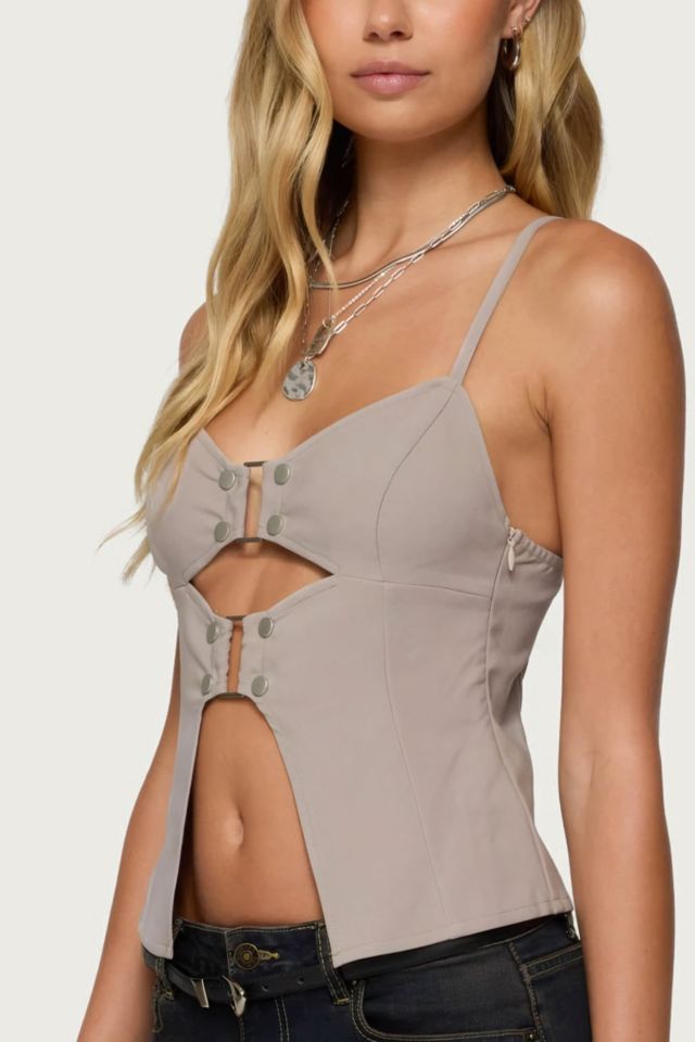 Edikted Shay Split Front Buckle Tank Top #2