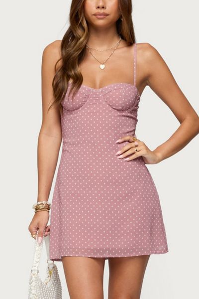 Edikted Clarren Lacey Gingham Mini Dress | Urban Outfitters