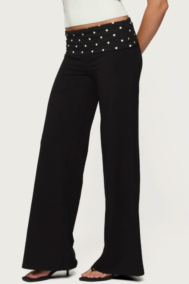 Edikted Reeva Polka Dot Fold Over Pants #2