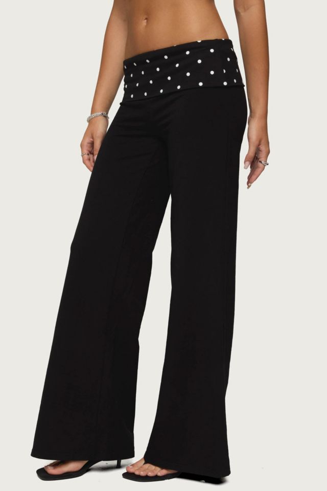 Edikted Reeva Polka Dot Fold Over Pants #3