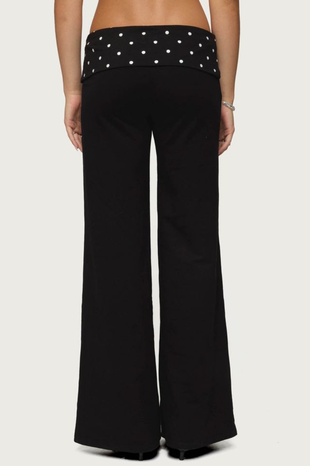 Edikted Reeva Polka Dot Fold Over Pants #4