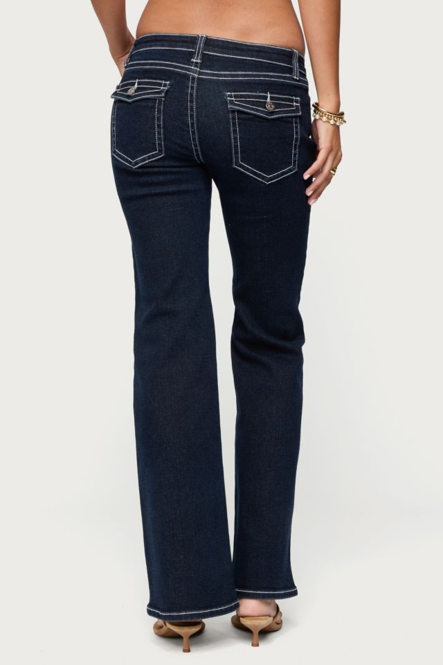 Edikted Louis Contrast Low Rise Jeans #4