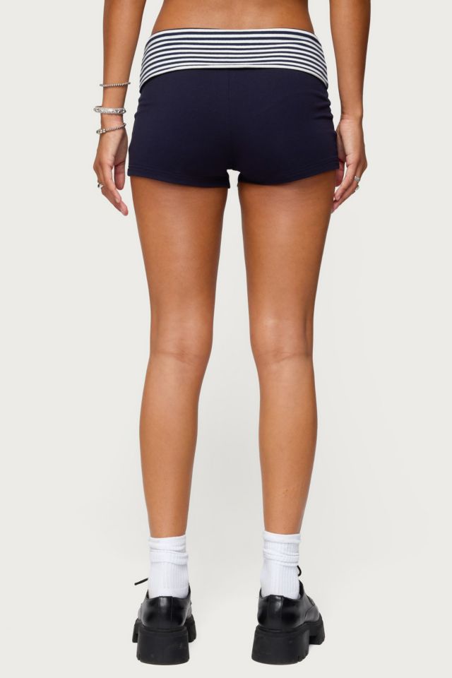 Edikted 76 Stripey Fold Over Shorts #3